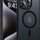 5 x Magnetic for iPhone 15 Pro Max Case[Compatible with MagSafe][Military-Grade Drop Protection][Anti-Yellowing]Shockproof Protective Translucent Matte Cover for iPhone 15 Pro Max Phone Case,Black