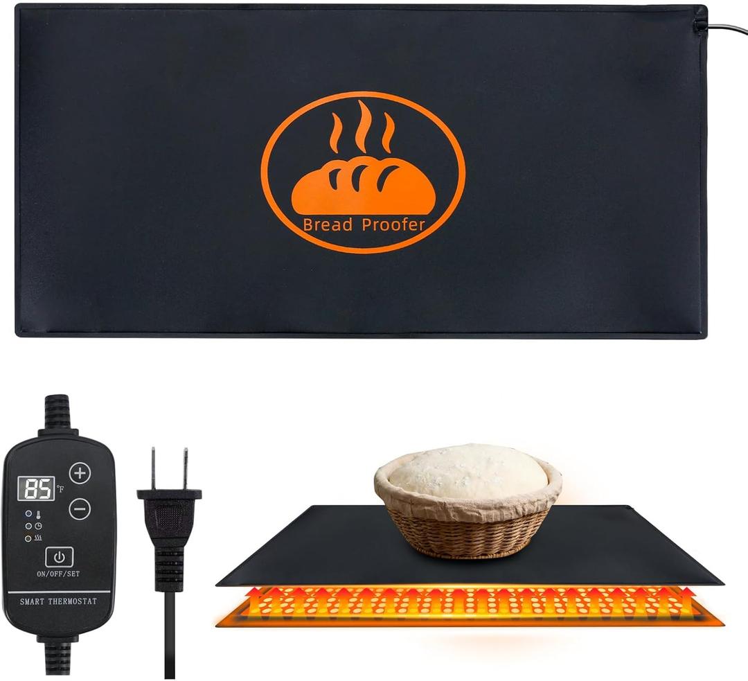 Bread Proofing Warming Mat for Sourdough, Sourdough Warming Mat - 59-140F Adjustable Thermostat Electric Dough Riser Heating Mat, Dough Mat Heated (10" x 21") - XL Bread Proofing Mat