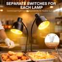 2-Head Heat Lamp for Food - 500W Commercial Food Warmers, Black