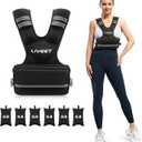 Adjustable Weighted Vest for Women Men, 4-10lb 11-20lb 20-32lb Weight Vest with 6 Ironsand Bags, Running Vest with Reflective Strips Adjustable Buckle Straps for Walking Strength Training
