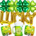 3 x Gold Lucky Balloon St. Patrick's Day Balloons,12 Pcs Lucky Balloons Four Leaf Balloons for Lucky Decorations St Patricks Day Party Supplies