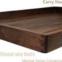38"x 26" Extra Large Rectangle Black Walnut Wood Ottoman Tray