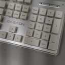 EWEADN X7S Wireless Keyboard with White Backlit, Metal Panel, 2.4G Rechargeable Computer Keyboard Silent Light up Full Size Cute Keyboards for Win & MAC - White