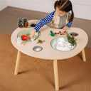 ComfyBumpy Montessori Sensory Table for Toddlers Multi-Play Wooden Activity Table with 5 Bins & Lids for Sand, Water & Toys | Easy-to-Clean Premium Wood with Angled Legs for Sturdiness