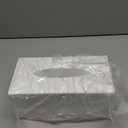 FEMELI Acrylic Tissue Box Cover,Rectangular Facial Tissue Holder Case Dispenser for Bathroom Kitchen Bedroom Office (9.85*5.1*4.5 inch(L*W*H), White)