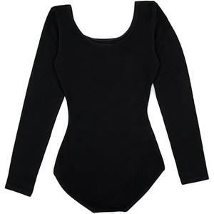 Capezio Women's Cotton Classic Long Sleeve Leotard (Black, M)