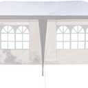 10x20 ft White Outdoor Tent, Party Wedding Tent with Removable Walls, Portable Canopy Shelter Gazebo Pavilion for Party Garden (4 Sidewalls)