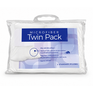 Carpenter White Pillows Mictofiber Twin Pack of 2