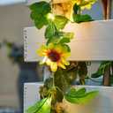 Solar Sunflower String Lights Outdoor Waterproof, 16FT 50LED Artificial Flower Fairy String Lights Sunflower Garland with Lights for Garden Patio Fence Yard, Yellow