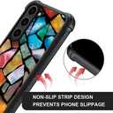 ZHEGAILIAN Case Compatible with Samsung Galaxy S23 Plus Case,Stained Glass Mosaic Fiesta Fun Graphic Design Acrylic Shockproof Anti-Scratch Hard Case for Samsung Galaxy S23 Plus