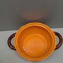 Qinyoung Pumpkin Ceramic Pot with Lid & 6 Set Fall Ramekins and Wood Spoons, soup pot about 54 oz, bowl about 6 oz