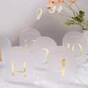 30 x UNIQOOO Frosted Arch Wedding Table Numbers with Stands 1-30, Gold Foil Printed 5x7 Acrylic Display Signs and Holders, Pack of 30, Perfect for Centerpiece, Reception, Decoration, Party, Anniversary, Event