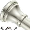 Nickel Shower Curtain Rods, 18-72 Inches, Rust Resistance, Adjustable Tension Rod with Durable Spring, No Drilling, Use for Bathroom, Bedroom, Kitchen, Balcony, Home