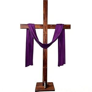 yasuwekik 76 Inch Extra Large Wood Stand Religious Cross for Yard Wooden Church Wall Cross Decor He Is Risen Outdoor Cross for Easter Christmas Wedding Communion Party Decor