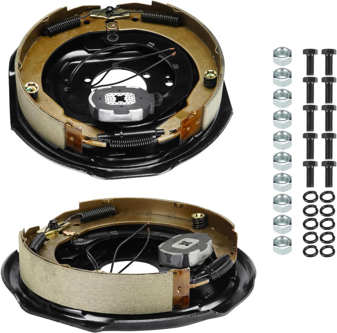2Pcs 12" x 2" Electric Trailer Brake for 5,200lbs 6,000lbs 7,000lbs Left and Right