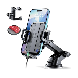 Upgraded 3-in-1 Car Phone Holder Mount [Powerful Suction] Phone Mount for Car Dashboard Air Vent Windshield,for All iPhone Android Phone (Black)