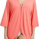 baleaf Women's Long Sleeve Sun Shirts UPF 50+ Lightweight Open Front Cardigan with Pockets Beach Cover Up SPF Sun Wrap (Pink, L)