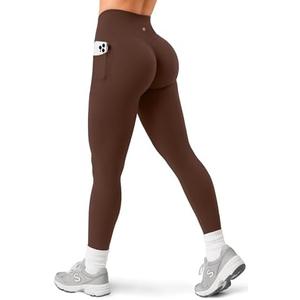 Sogetdo No Front Seam Leggings with Pockets for Women High Waistd Buttery Soft Stretchy Workout Gym Yoga Pants, S