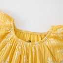 Baby Girl Bodysuit and Headband Outfit Cotton Ruffle Sleeveless Baby Clothes (0-3 Months, Beige+yellow Plant)