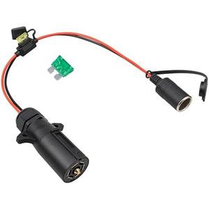 Oyviny 7 Pin to Cigarette Lighter Adapter 7-Way Power Access, 12AWG Pure Copper 12V Power Adapter with 20A 30A Fuse for Car Refrigerator Cooler Air Compressor Get Power from 7 Pole Truck Plug, 1.35FT