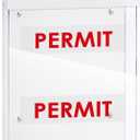 9.1" x 11.6" Outdoor Permit Brochure Holder Waterproof Wall Mount Literature Box with Lid Screws Clear Acrylic Document Holder Fits Letter Size A4 Flyers Booklets Pamphlets Includes "PERMIT" Decal