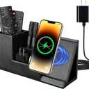 Wireless Charger with Desk Organizer, Fast Charging Station for iPhone 15 14 13 12 11 Pro Max/Samsung Galaxy S23/S22/S21/S20/Z Flip/Fold 5, Desk Phone Charger Stand Office Desktop Organizer Leather
