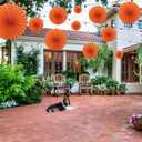 3 x Orange Birthday Party Decorations,DIY Orange Paper Fans Hanging Decoration,16in Halloween Paper Fans,Halloween Decor,Fox Birthday Decorations Events Accessories 30 Color DIY Set (Orange)