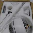 White Ceiling Fans with Lights - 44" Modern Ceiling Fans with 5 Blades and 3CCT Dimmable, Low Profile Ceiling Light Fixture, Indoor/Outdoor Ceiling Fan Light for Bedroom, Covered Patios