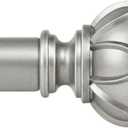 KAMANINA Silver Curtain Rods for Windows 72 to 144 Inches (6-12ft) Long Heavy Duty Curtain Rods, 7/8 Inch Adjustable Drapery Rods with Decorative Netted Texture Finials