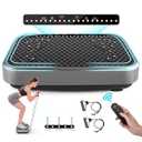 Tawom Vibration Plate Exercise Machine, Vibration Plate for Lymphatic Drainage,Whole Body Fitness Platform for Weight Loss,Body Toning,Dynamic Workout Lights,Home Gym Workout for Women & Men - Grey