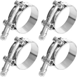 T Bolt Hose Clamp 1.5 Inch, MinerGuy Stainless Steel, Working Range 46mm-52mm for 1.5" Hose ID, Turbo Intake Intercooler Clamp, 4 Pack