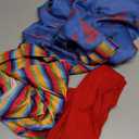 Xtinmee 5 Pcs Women Halloween Nightmare Killer Doll Deluxe Costume Rainbow Stripe Nice Guy Cosplay Movie Character Outfit, L