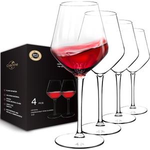 Plastic Wine Glasses Set of 4(15oz) |Unbreakable Wine Glasses with Stem|100% Tritan & BPA Free |Dishwasher Safe| Awesome For Pool, Beach, Travel, Pool, Camping, Beach, Picnic, Everyday Use. (Crystal)
