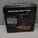 OVENTE Electric Sandwich Maker with Non-Stick Plates, Indicator Lights, Cool Touch Handle, Easy to Clean and Store, Perfect for Cooking Breakfast, Grilled Cheese, Tuna Melts and Snacks, Black GPS401B