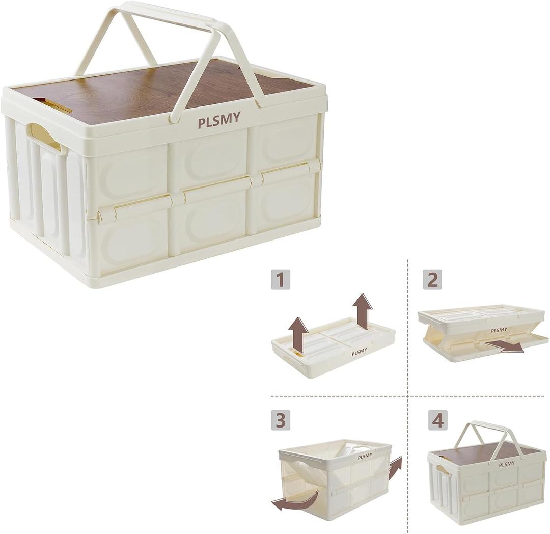 35l,large picnic basket,collapsible picnic basket,white basket withhandle,picnic supplies beach picnic basket picnic basket for 4-6,ldeal for home, kitchen, camping, picnic, beach, shopping, etc.