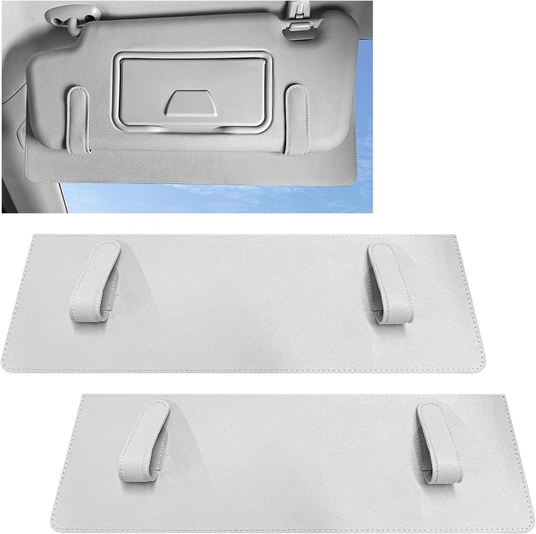 2 PCS Sun Visor Extender for Car, Anti-Glare Sunvisor Extension Shade Attachment for Safe Driving, Clip-On Sun Blocker Sunshade Extender Protect Driver Passenger from UV Rays (Gray)