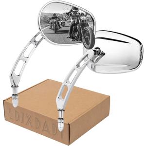 Chrome 8mm Rearview Mirrors for Touring Road Glide FLTRX Electra Glide FLHT Road King FLHR Street Glide FLHX Sportster Dyna Softail models 1982-2023