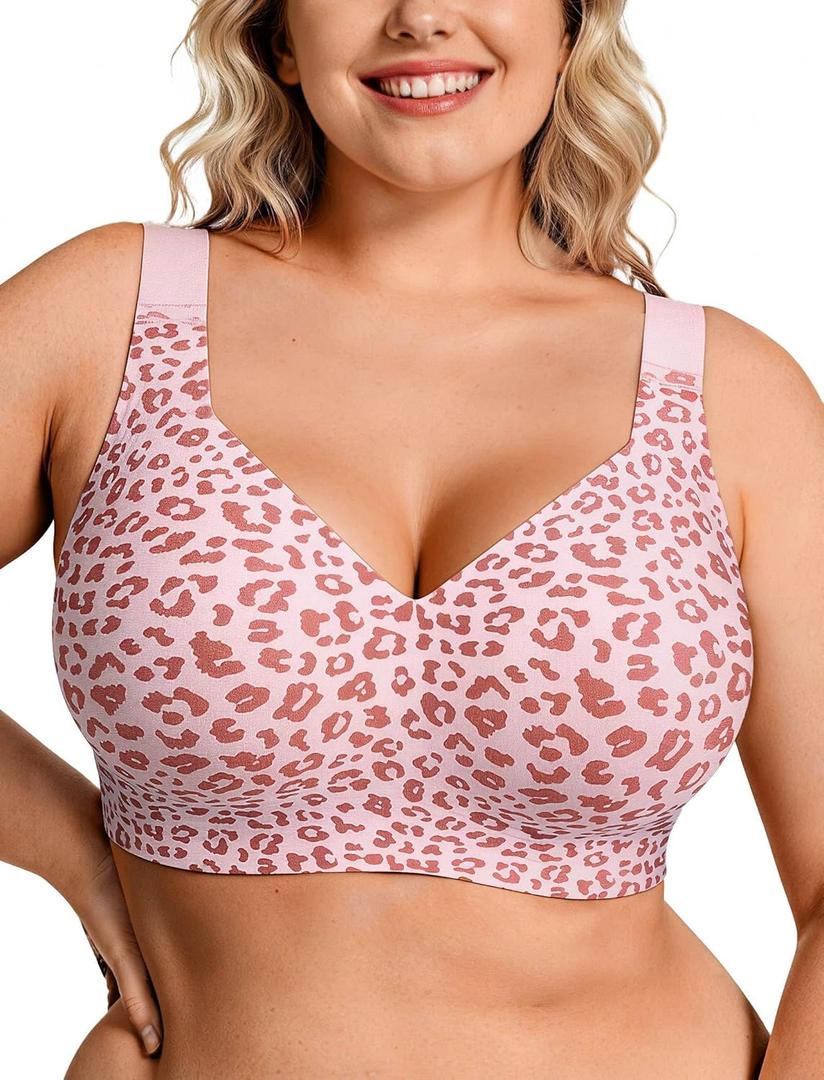 OEAK Womens Wireless Jelly Bra Plus Size Supportive Seamless Bras Full Coverage Push Up Comfortable No Underwire T-shirt Bras, XL