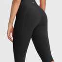 baleaf Capri Leggings for Women Knee Length Yoga Workout Capirs Leggings with Pockets Tummy Control Stretch (Black, L)