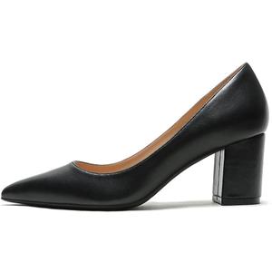 JOY IN LOVE Pumps for Women Chunky Heels Comfortable Middle Block Heel Work Dress Pumps (9.5, Black Matte)