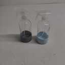 2 Pack Glass Spray Bottles with Silicone Sleeve, 16 oz Empty Refillable Containers with Adjustable Spray Nozzles, Spray Bottles for Hair, Cleaning Solutions and Plants Blue & Grey