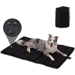 BDEUS 51x35In Extra Large Size Outdoor Dog Bed, Waterproof & Portable Camping Travel Pet Mat, Easy to Clean, Washable Odor Resistant Pet Cooling Pad (Black)