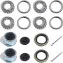 2Sets L44649 L44610 Trailer Hub Bearings Kit for 1-1/16'' Straight Axle, Trailer Spindle Bearing Kits with 12192TB Grease Seals, 1.98'' Dust Caps & Cotter Pin for 2000-2200 lbs Spindles