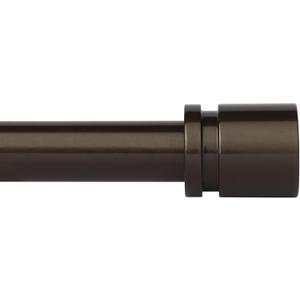 Curtain Rods for Windows 16 to 48 or 60 Inches Max Adjustable Length 1 Inch Diameter Window Curtain Rod with Aluminium End Cap, Antique Bronze
