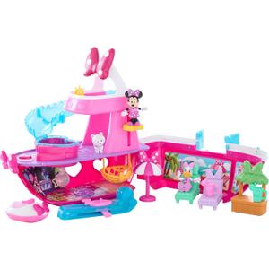 Minnie Mouse Disney Junior Bowdazzling Yacht Playset, Lights and Sounds, 14 Piece Playset with Figures, Kids Toys for Ages 3 Up by Just Play