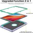 iPad Case 9th Generation, 7/8th Generation Case iPad 10.2 Inch with Kickstand 2 Angles Built-in Stand for Kids Shockproof,Heavy Duty Rugged Protective (Purple+Mint Green)