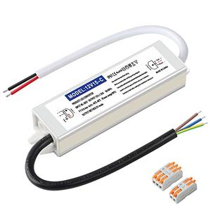 Karyoosi Waterproof IP67 LED Driver Power Supply 12V 15W 1.25A, 110V AC to 12V DC Converter, Ideal for Indoor and Outdoor, Marine, and Industrial LED Lighting Applications