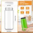 AuroTrends 16 oz Glass Bottles with Lids 8Pack, 480ml Portable Juicing Bottles Reusable Glass with Lids for Juicing, Smoothies, Kombucha (16fl.oz, Set of 8)