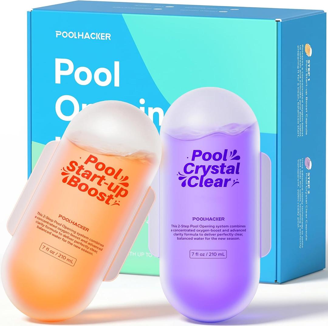 POOLHACKER 3 in 1 Pool Opening Kit - Pool Start Up Kit for Above Ground & Inground Pools, Easy to Use, Up to 15,000 Gallons