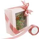 2 x 25 Yards Satin Ribbon for Gift Wrapping Floral Bouquets Party Decoration DIY Craft (Rose Pink, 1.5 Inch)